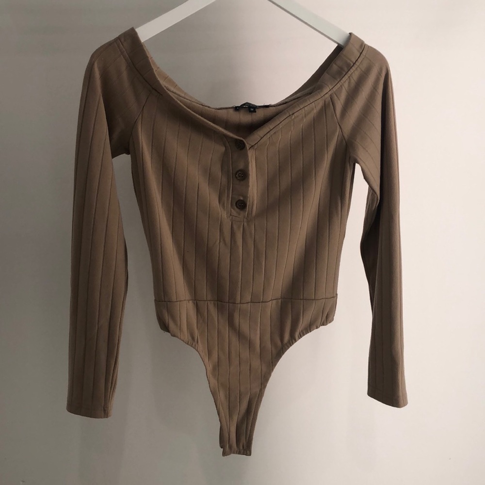 Long sleeve off the shoulder bodysuit